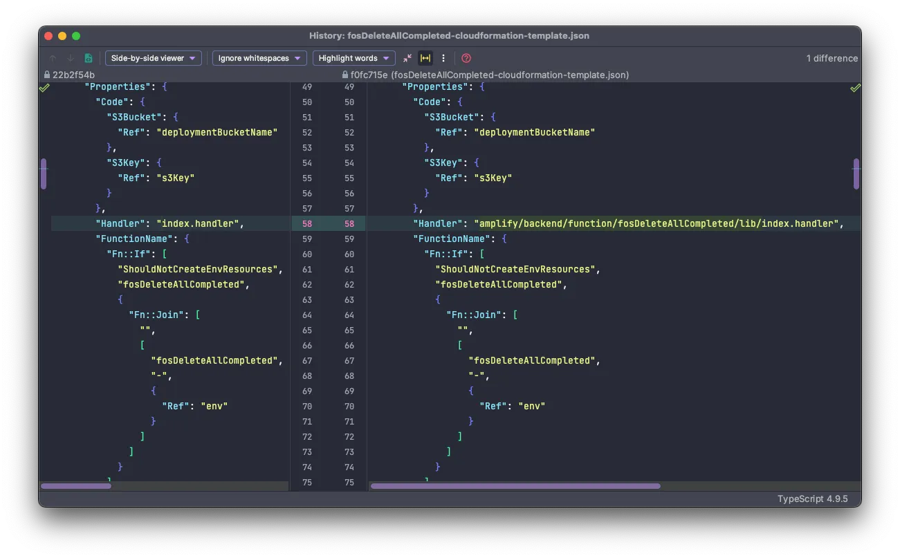 lambda handler change in cloud formation template